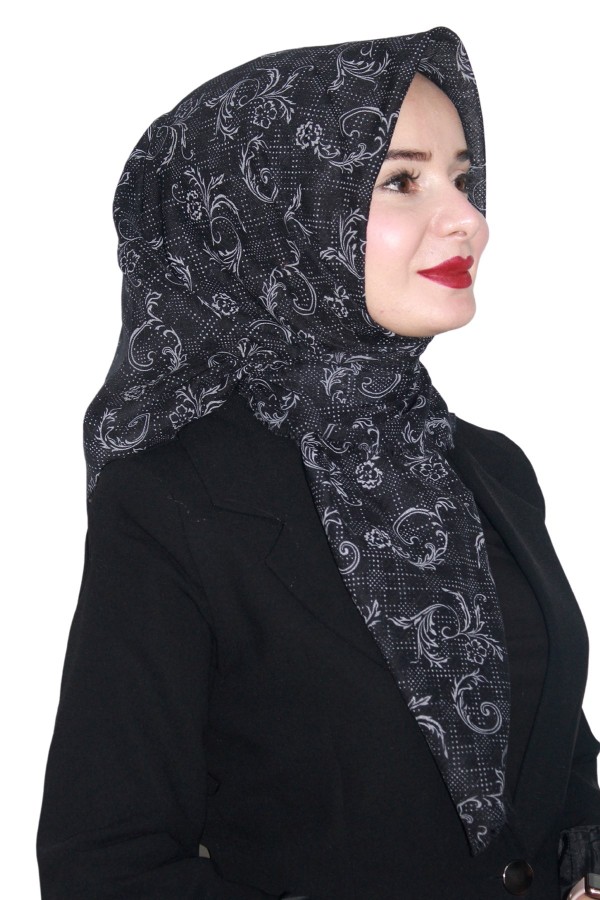 Pamuk Keten Flamlı Eşarp 1039-9