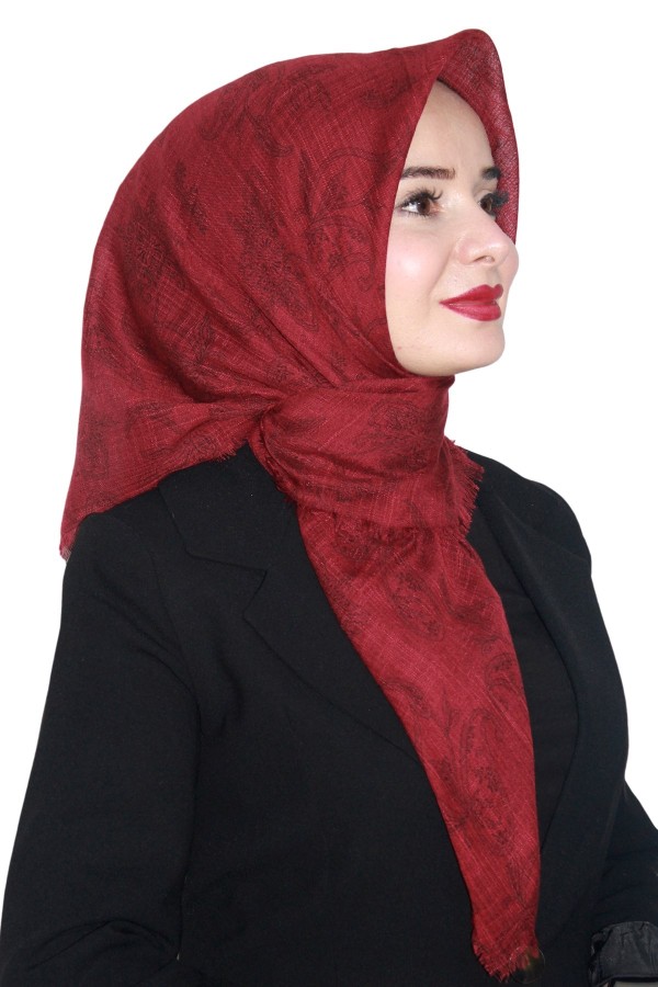 Pamuk Keten Flamlı Eşarp 1037-8