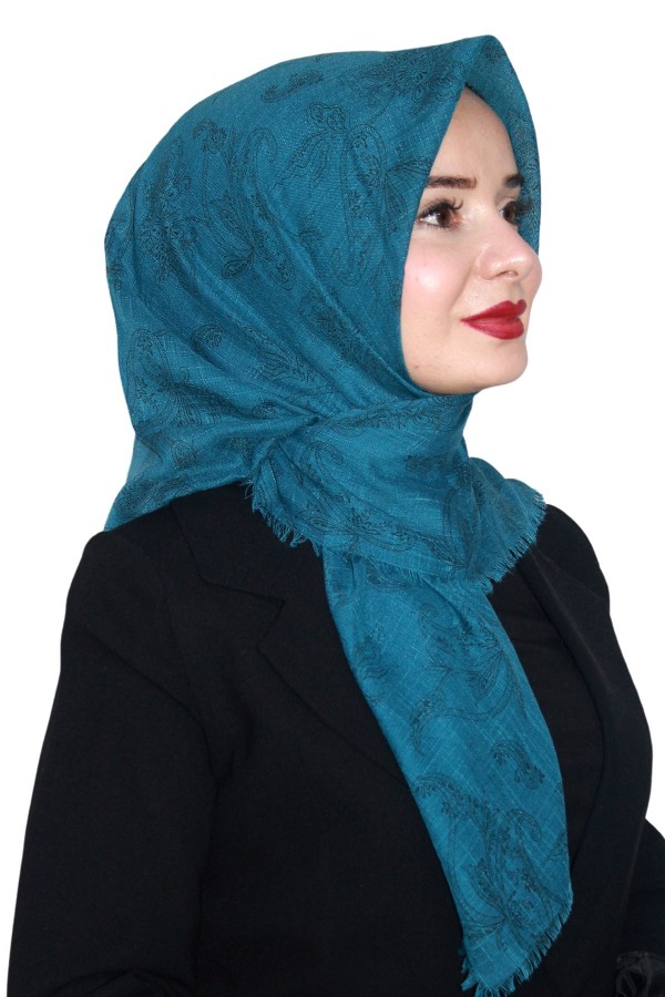 Pamuk Keten Flamlı Eşarp 1037-21
