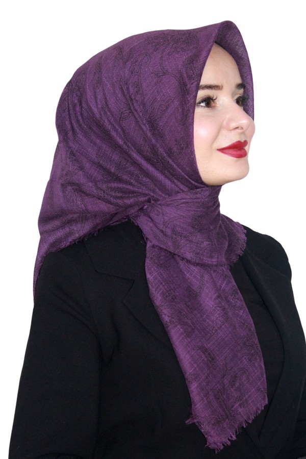 Pamuk Keten Flamlı Eşarp 1037-17