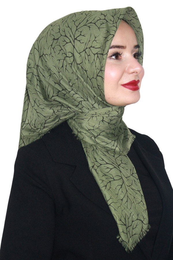 Pamuk Keten Flamlı Eşarp 1041-1