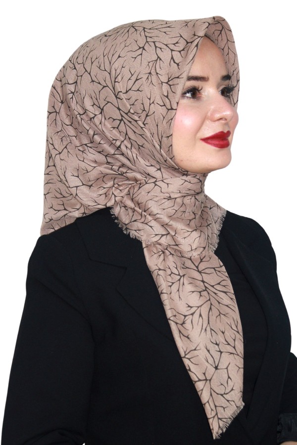 Pamuk Keten Flamlı Eşarp 1041-15