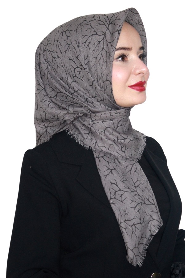 Pamuk Keten Flamlı Eşarp 1041-4