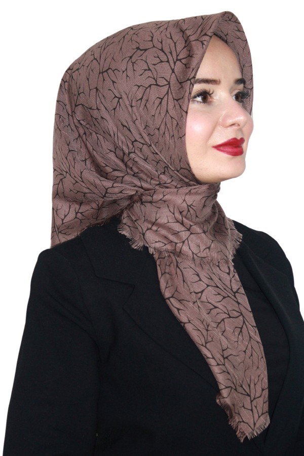 Pamuk Keten Flamlı Eşarp 1041-5