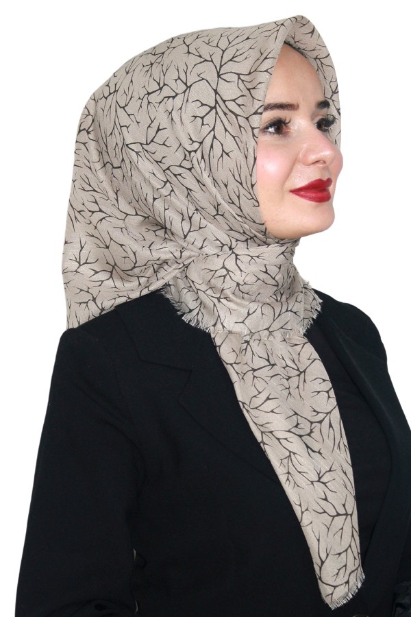 Pamuk Keten Flamlı Eşarp 1041-6