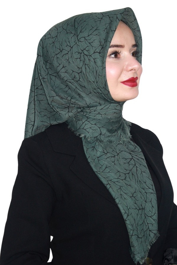 Pamuk Keten Flamlı Eşarp 1041-7