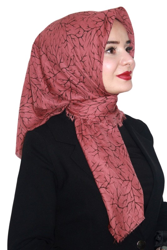 Pamuk Keten Flamlı Eşarp 1041-8