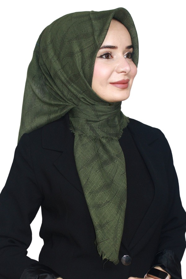 Pamuk Keten Flamlı Eşarp 1036-7