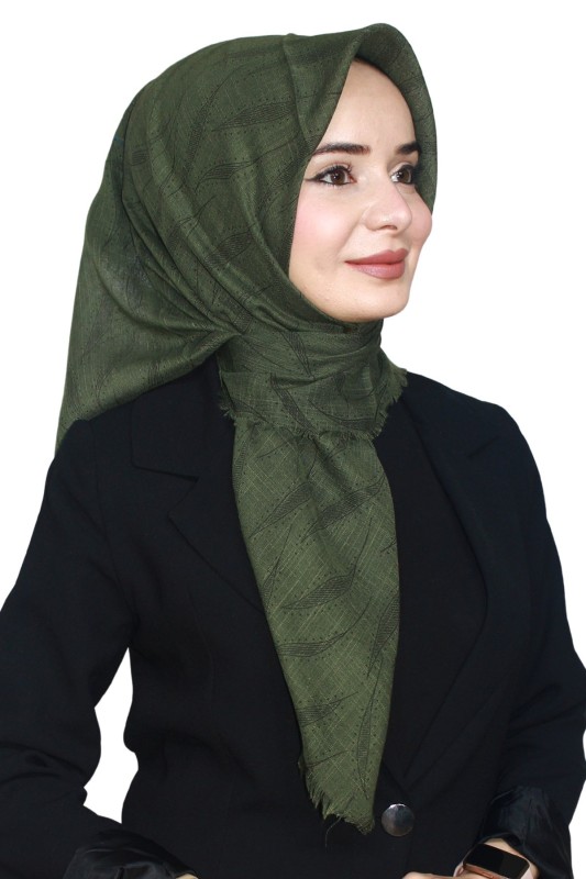 Pamuk Keten Flamlı Eşarp 1036-7