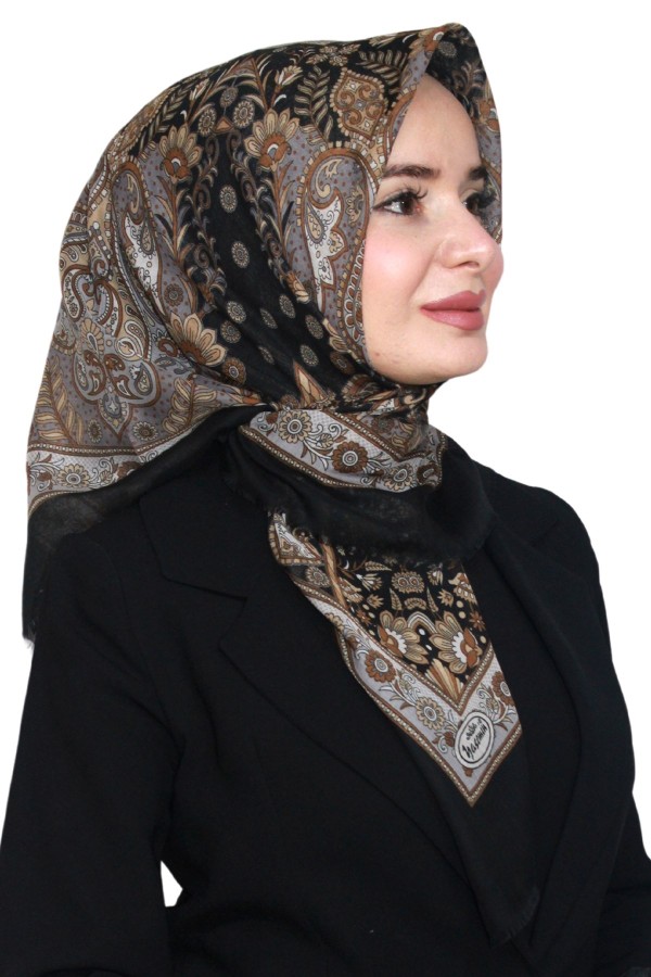Pamuk Keten Flamlı Eşarp 1040-1