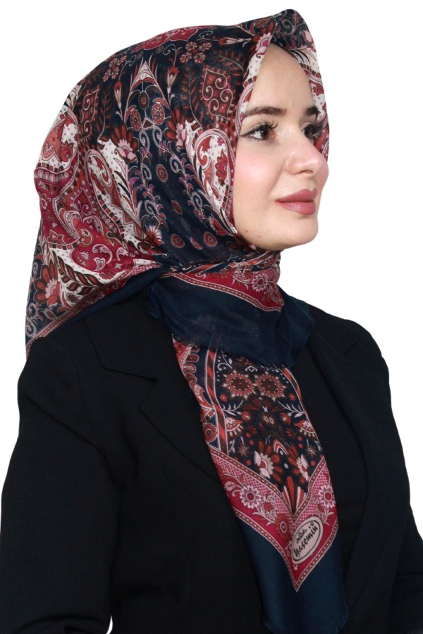 Pamuk Keten Flamlı Eşarp 1040-12