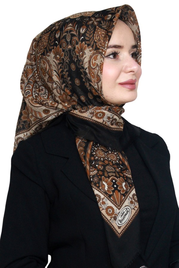 Pamuk Keten Flamlı Eşarp 1040-16
