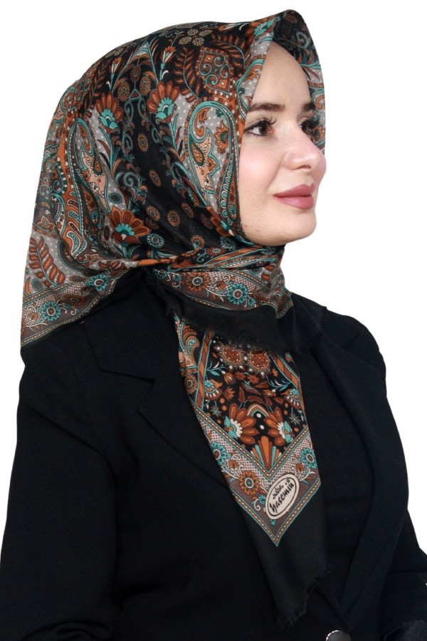 Pamuk Keten Flamlı Eşarp 1040-19