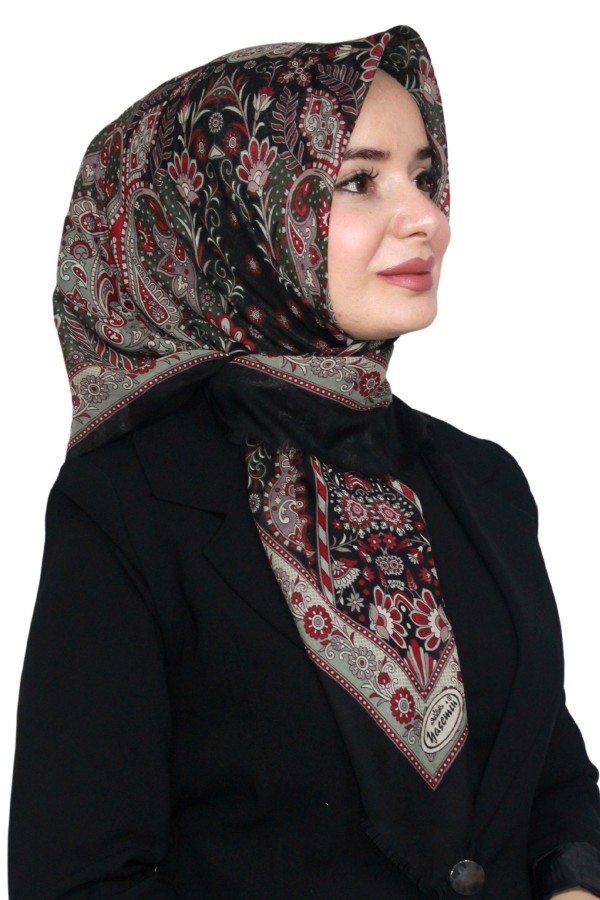 Pamuk Keten Flamlı Eşarp 1040-2