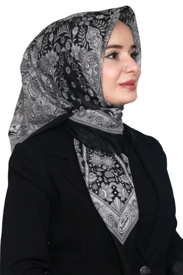 Pamuk Keten Flamlı Eşarp 1040-4