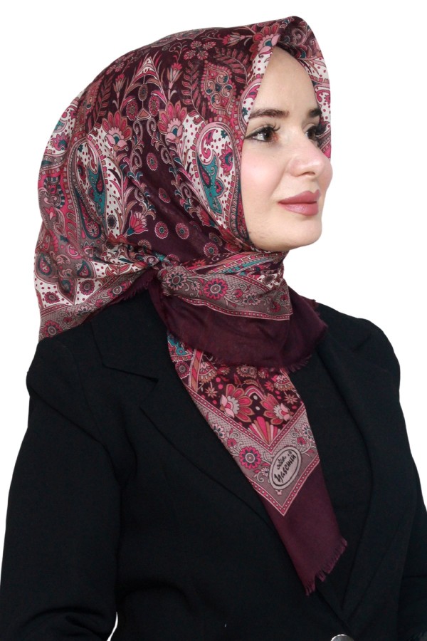 Pamuk Keten Flamlı Eşarp 1040-5