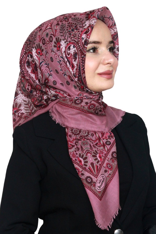 Pamuk Keten Flamlı Eşarp 1040-6