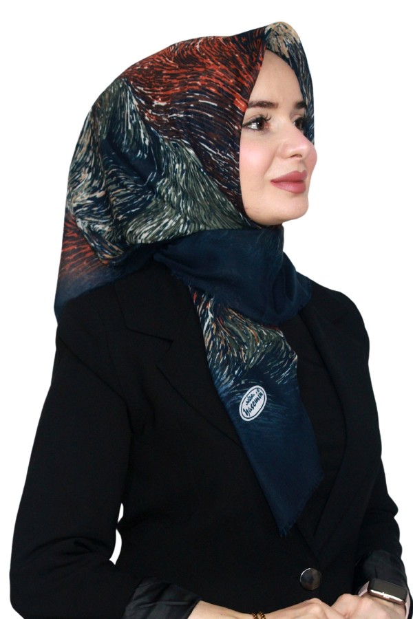 Pamuk Keten Flamlı Eşarp 1043-10