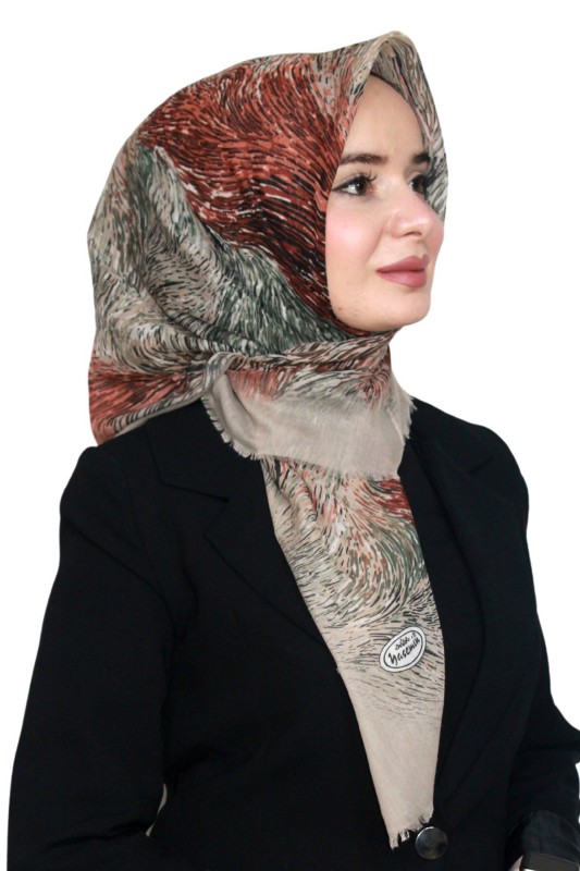 Pamuk Keten Flamlı Eşarp 1043-26