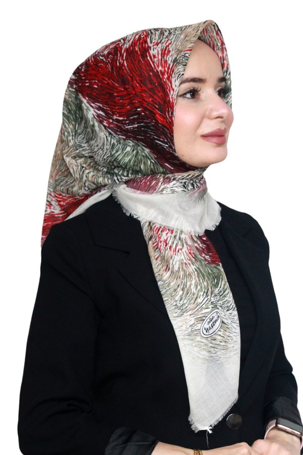 Pamuk Keten Flamlı Eşarp 1043-27