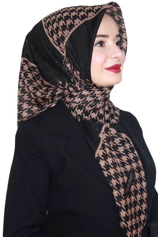 Pamuk Keten Flamlı Eşarp 1027-7