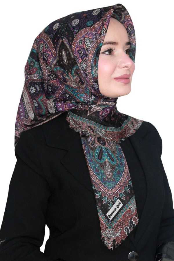 Pamuk Keten Flamlı Eşarp 1042-10