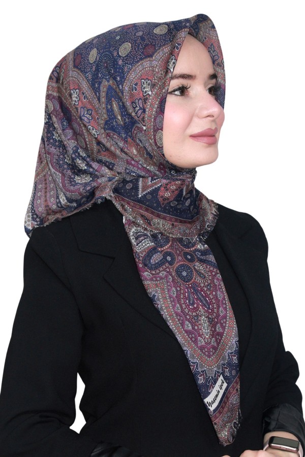 Pamuk Keten Flamlı Eşarp 1042-14