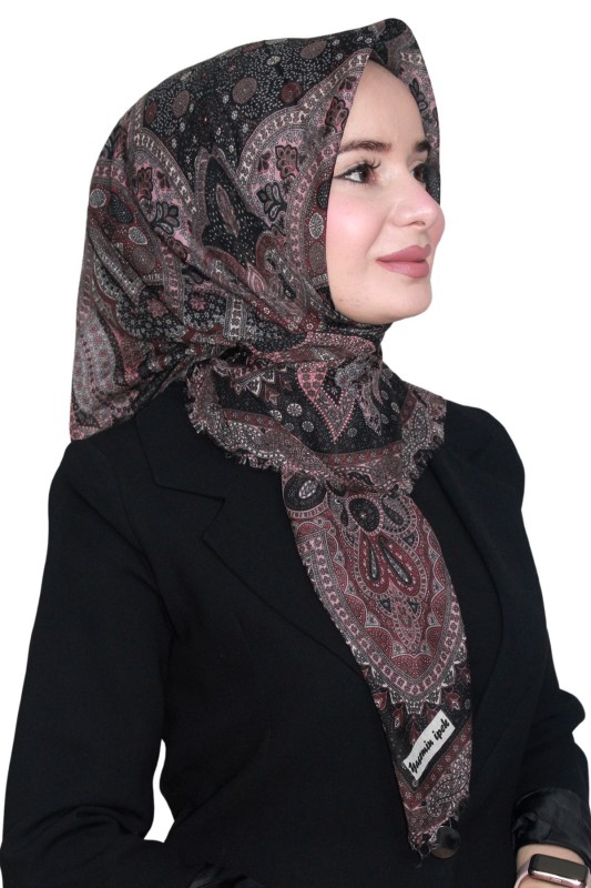 Pamuk Keten Flamlı Eşarp 1042-16