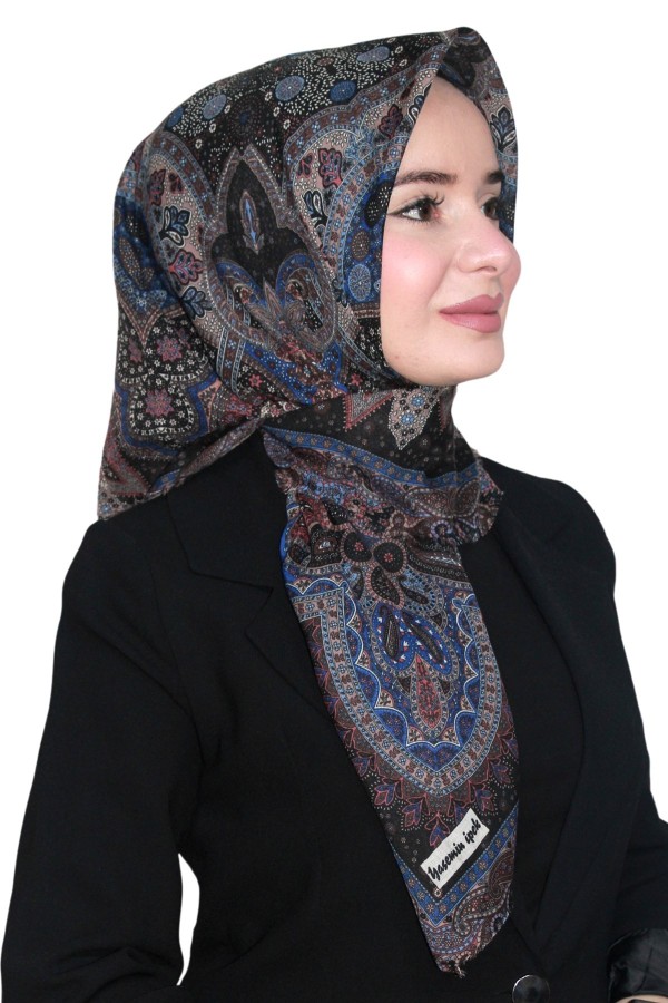 Pamuk Keten Flamlı Eşarp 1042-17