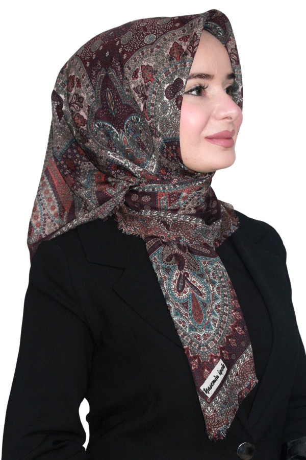Pamuk Keten Flamlı Eşarp 1042-19