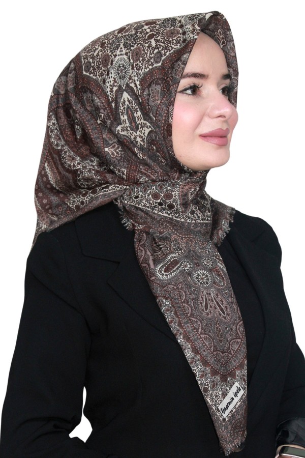 Pamuk Keten Flamlı Eşarp 1042-20