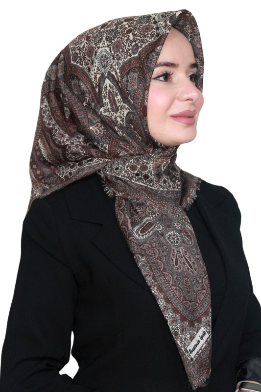 Pamuk Keten Flamlı Eşarp 1042-20