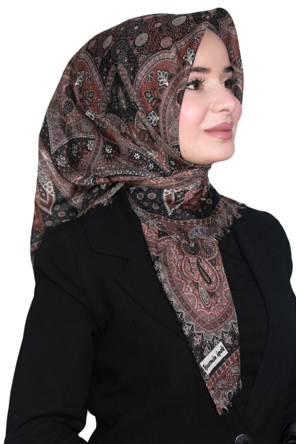 Pamuk Keten Flamlı Eşarp 1042-26