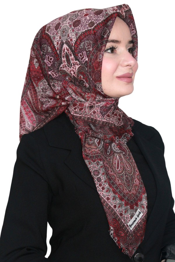 Pamuk Keten Flamlı Eşarp 1042-27