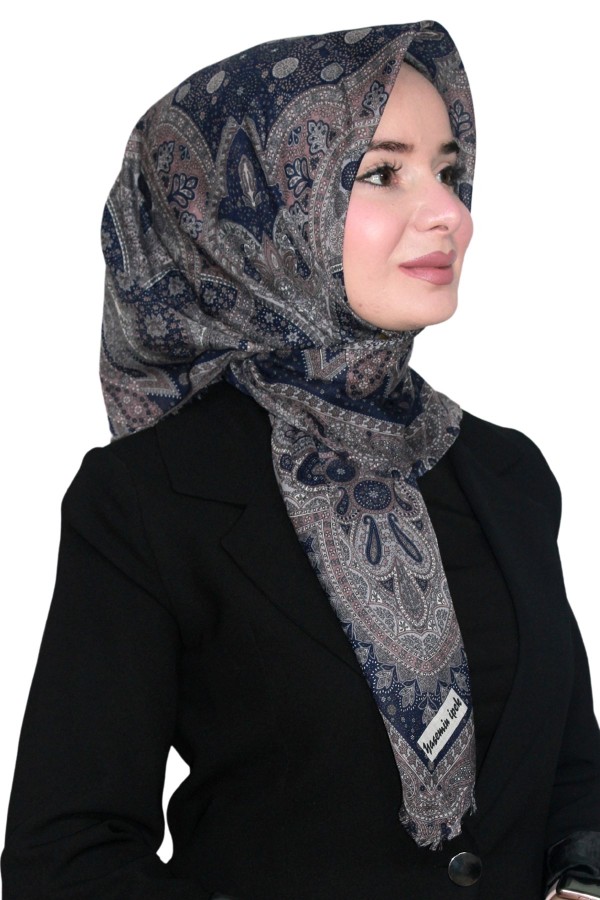 Pamuk Keten Flamlı Eşarp 1042-30