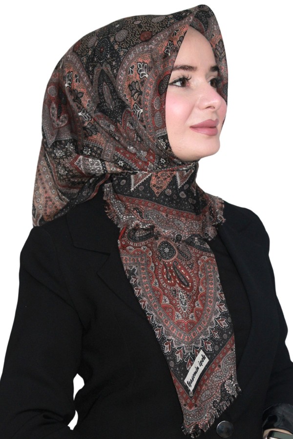 Pamuk Keten Flamlı Eşarp 1042-33
