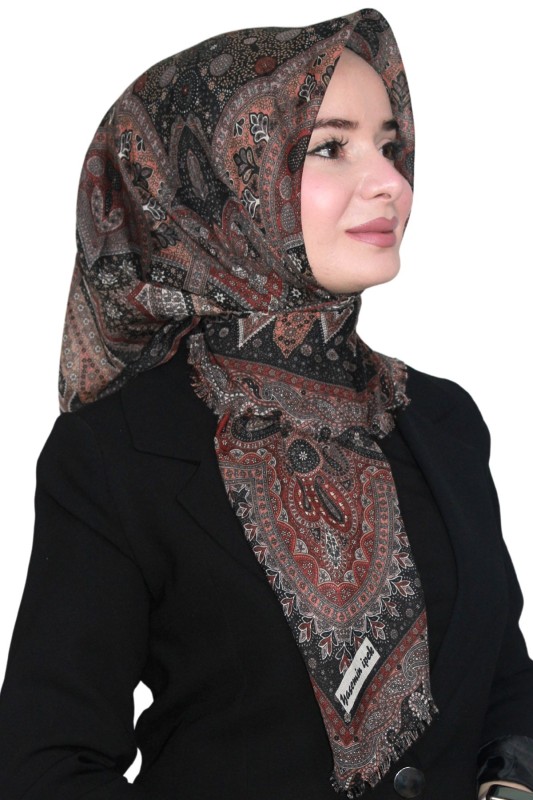 Pamuk Keten Flamlı Eşarp 1042-33