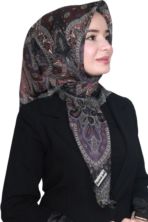 Pamuk Keten Flamlı Eşarp 1042-4