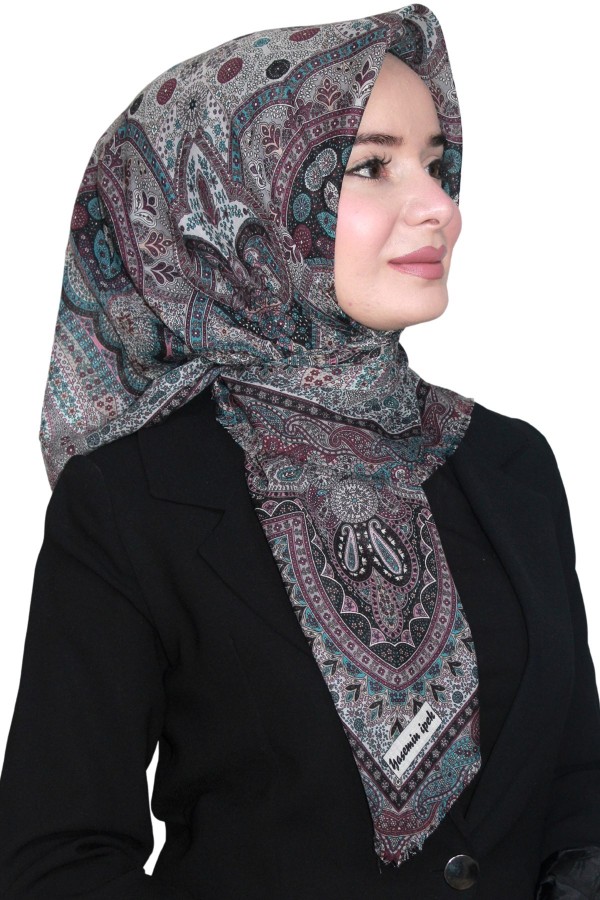 Pamuk Keten Flamlı Eşarp 1042-5