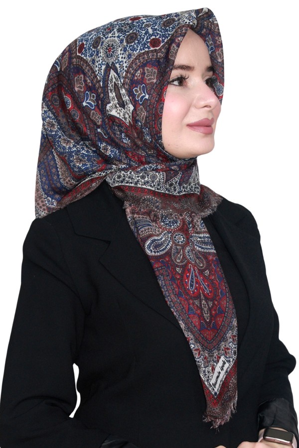 Pamuk Keten Flamlı Eşarp 1042-7