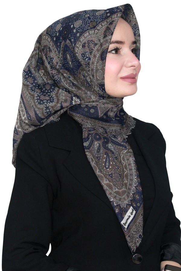 Pamuk Keten Flamlı Eşarp 1042-8