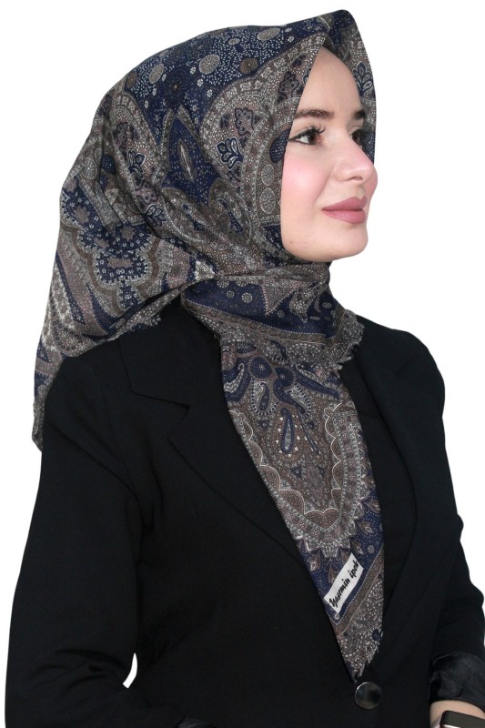 Pamuk Keten Flamlı Eşarp 1042-8
