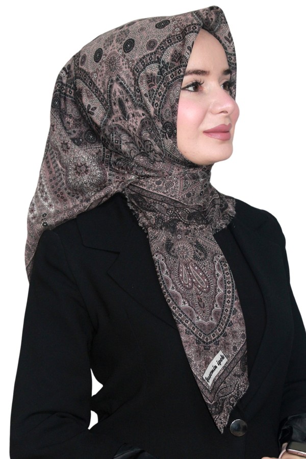 Pamuk Keten Flamlı Eşarp 1042-9