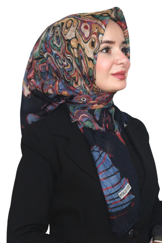 Pamuk Keten Flamlı Eşarp 1044-2