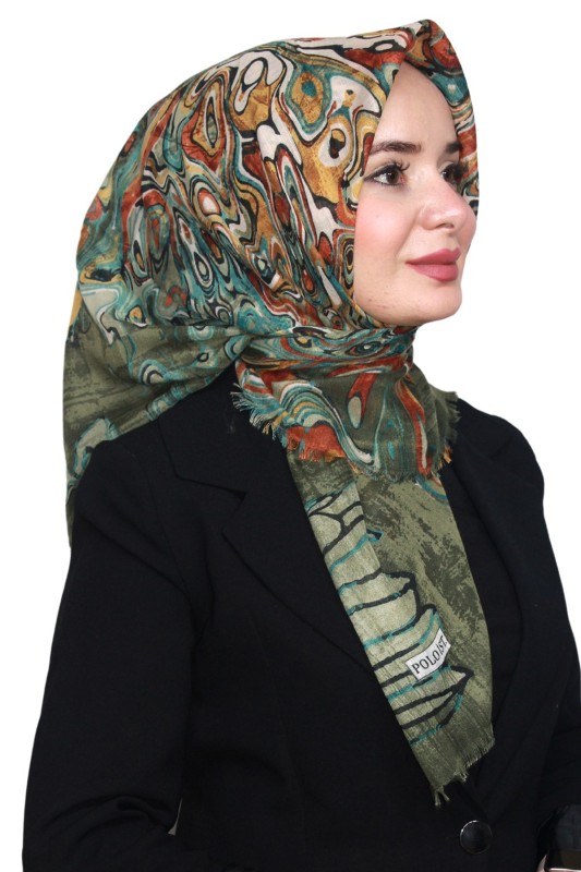 Pamuk Keten Flamlı Eşarp 1044-6