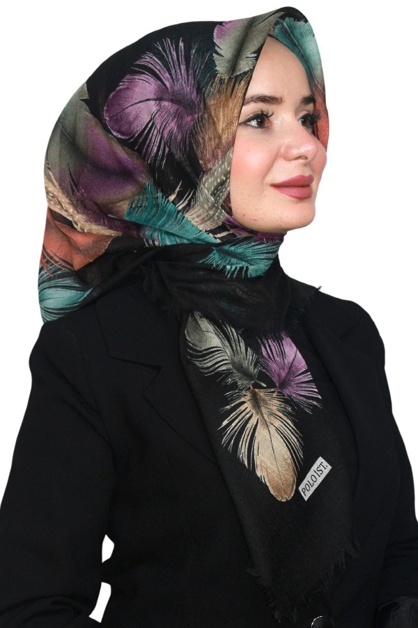 Pamuk Keten Flamlı Eşarp 1045-15