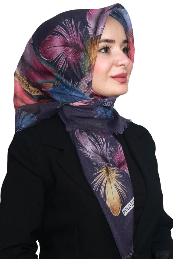 Pamuk Keten Flamlı Eşarp 1045-2