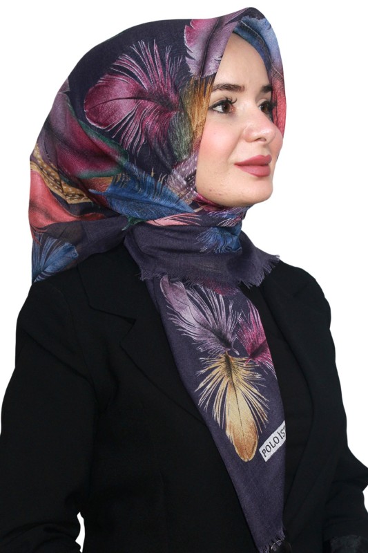Pamuk Keten Flamlı Eşarp 1045-2