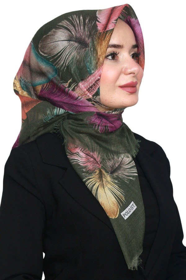 Pamuk Keten Flamlı Eşarp 1045-3