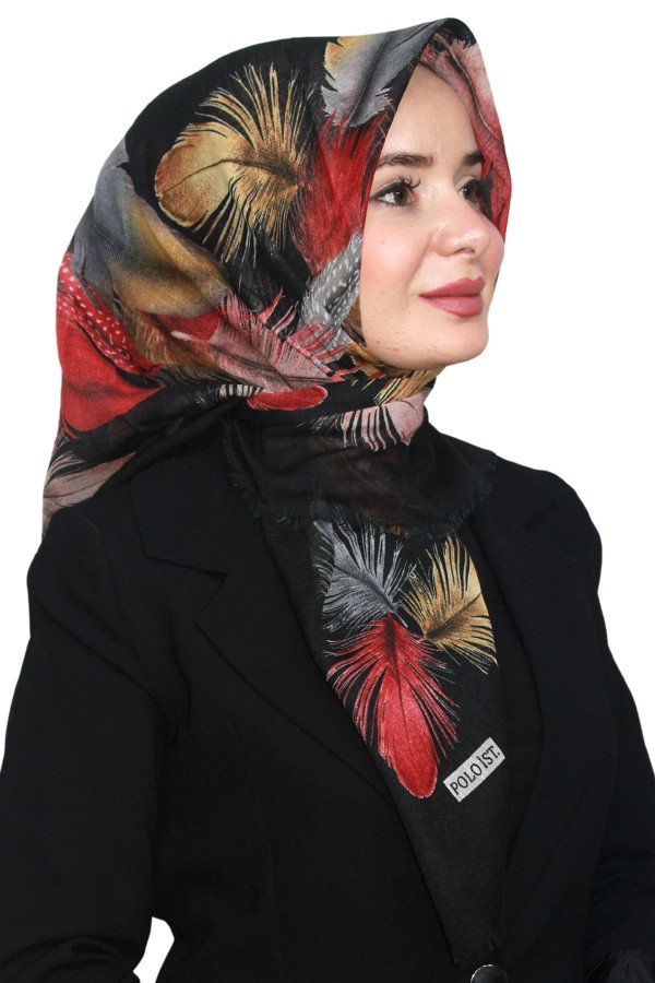 Pamuk Keten Flamlı Eşarp 1045-5
